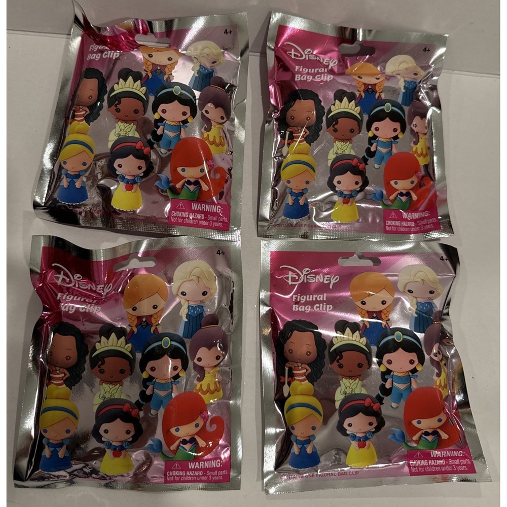 Disney Figural 3D Bag Clip : New Series - Lot of 4 Sealed Blind Bags